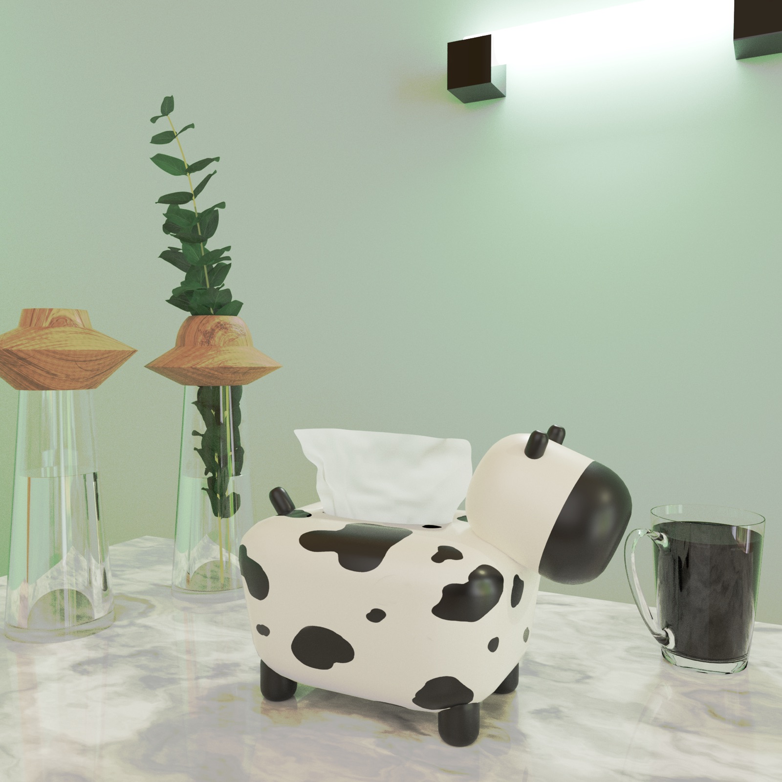 Cow tissue box render