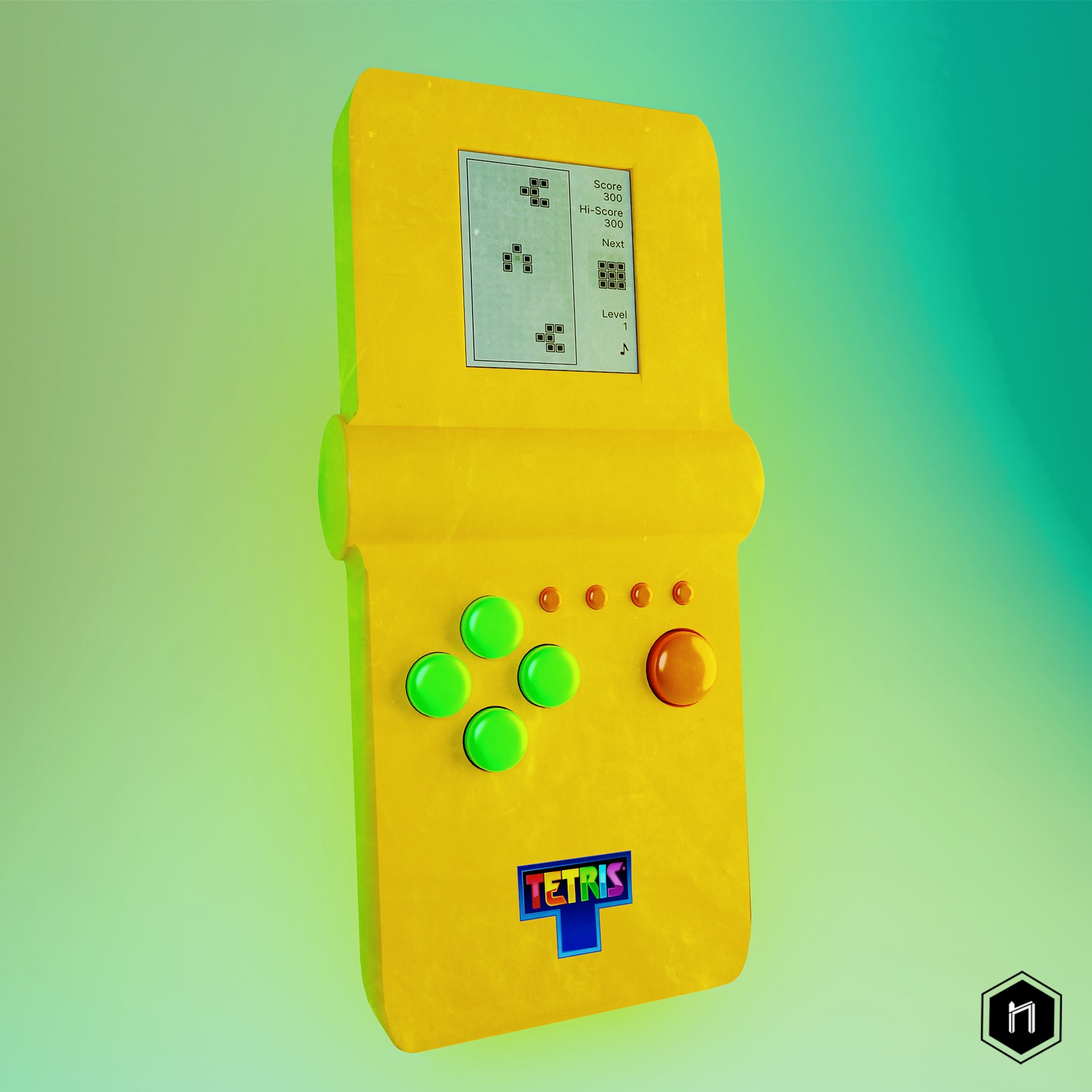 Handheld game console render