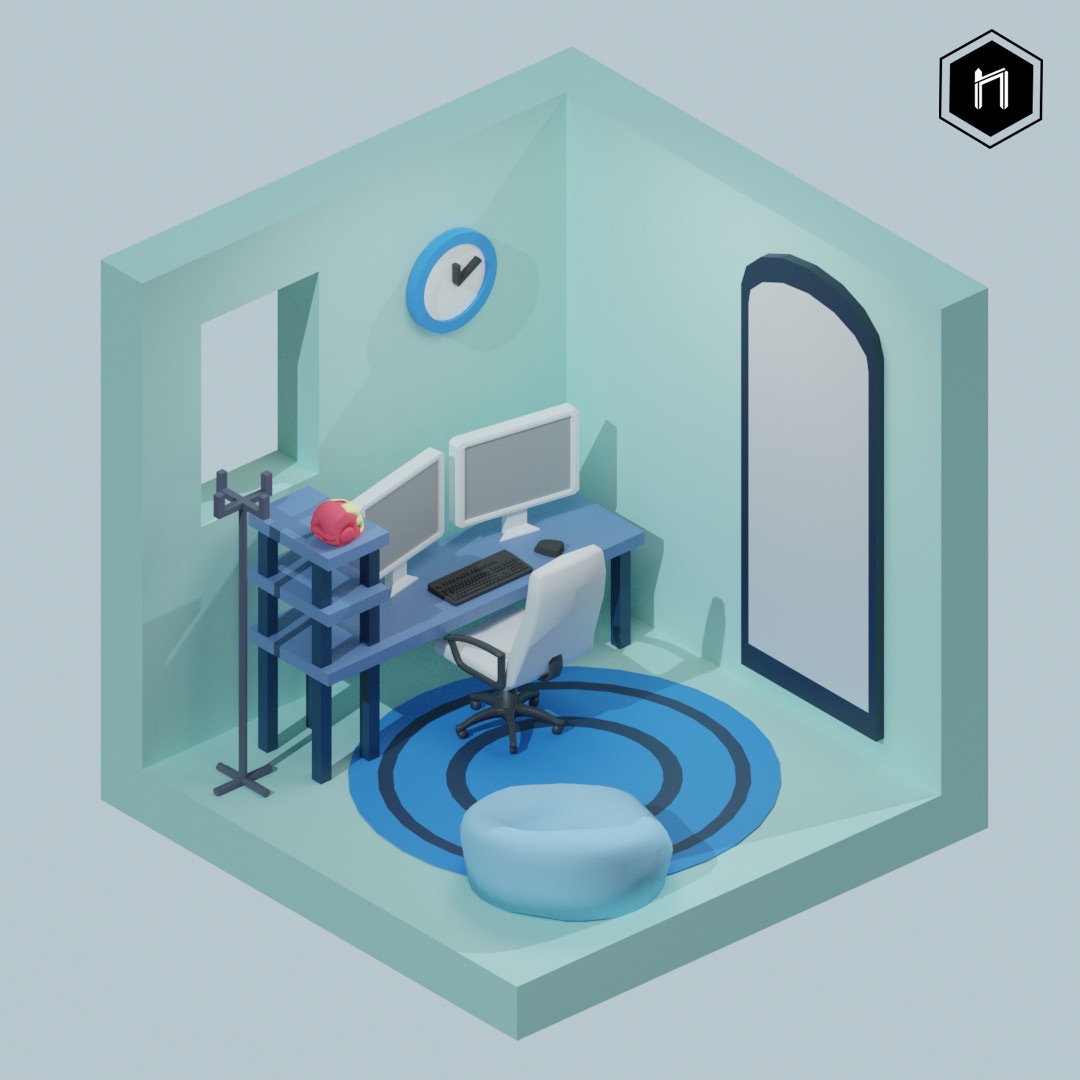Isometric bathroom